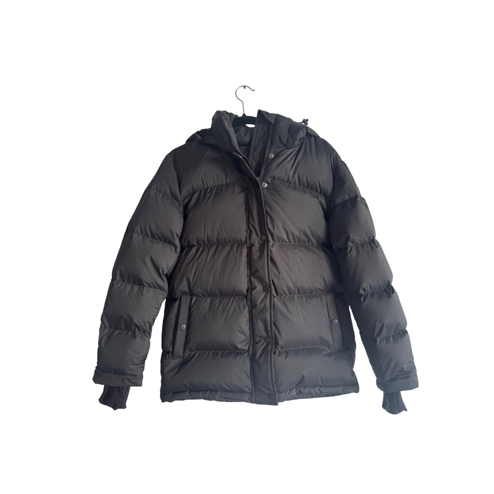 Quince Responsible Down Hooded Puffer Jacket Black Small Coat Small Defect